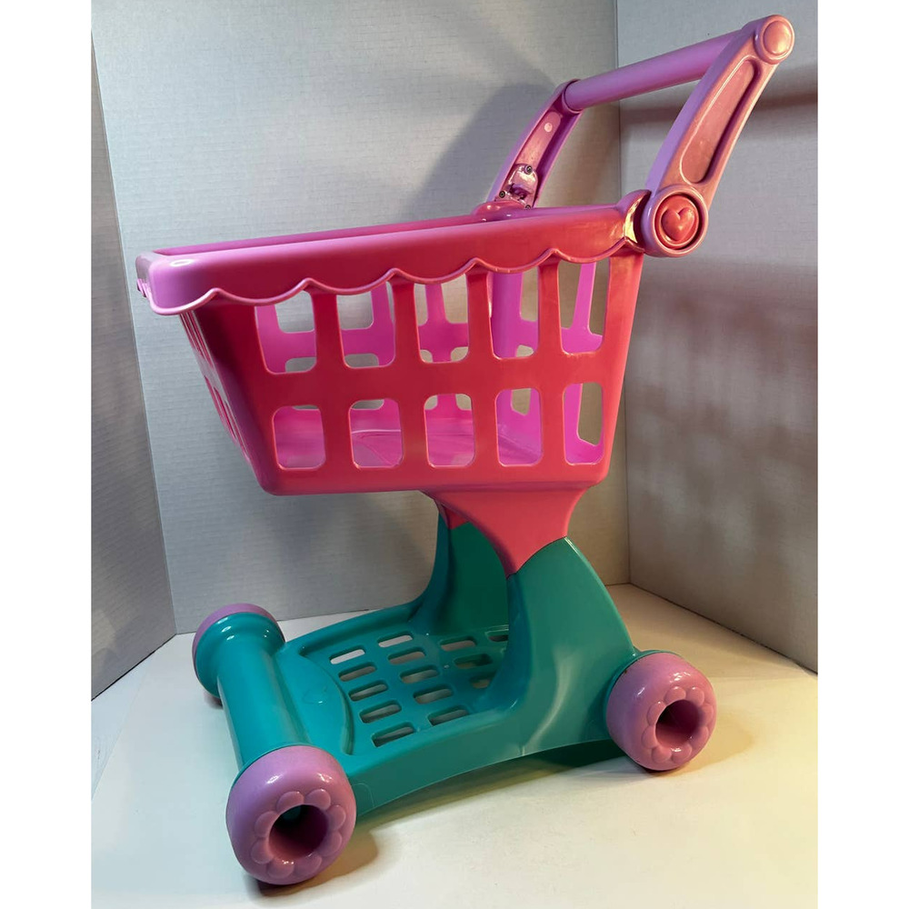 Play Circle by Battat-Pink Shopping Day Grocery Cart Toy Shopping Cart